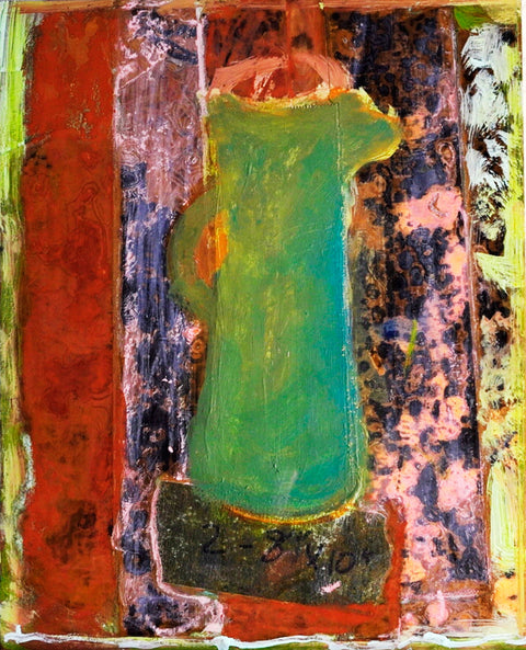 Green pitcher on Copper